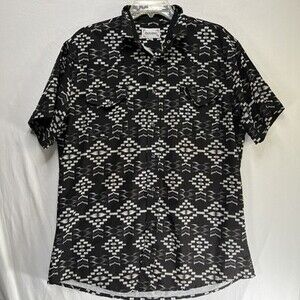 Ace of Diamond Men's Large Western Pearl Snap Cowboy Rancher Shirt Aztec
